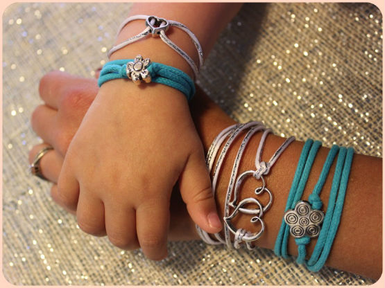 Bracelets Bleu duo mère fille