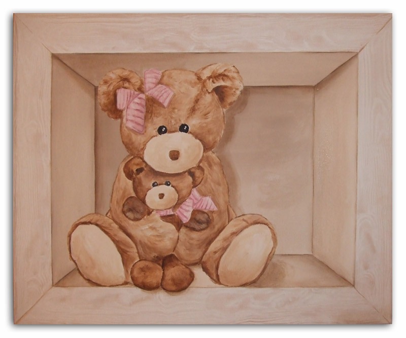 Tableau nounours maman et bébé