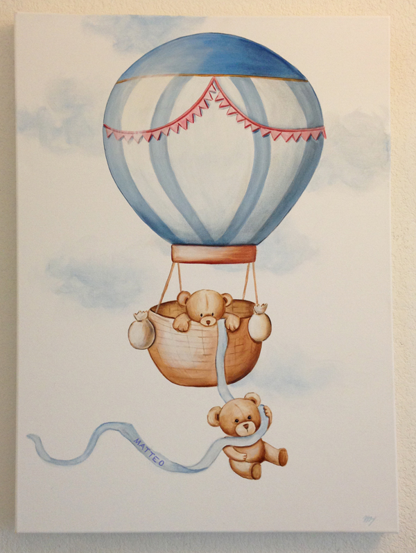 Nounours en montgolfière/papier